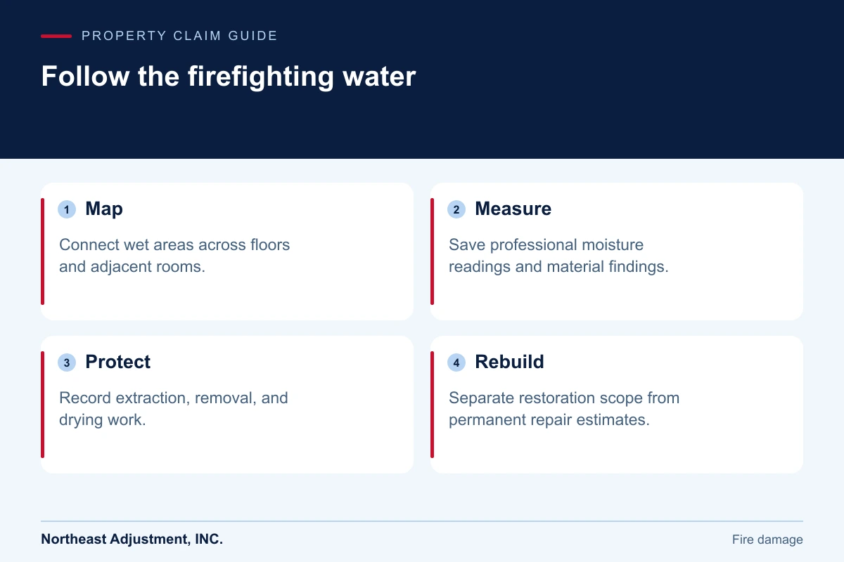 Follow the firefighting water: Map, Measure, Protect, Rebuild.