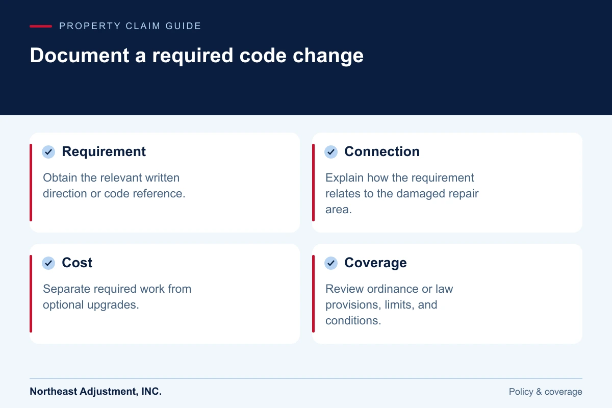 Document a required code change: Requirement, Connection, Cost, Coverage.