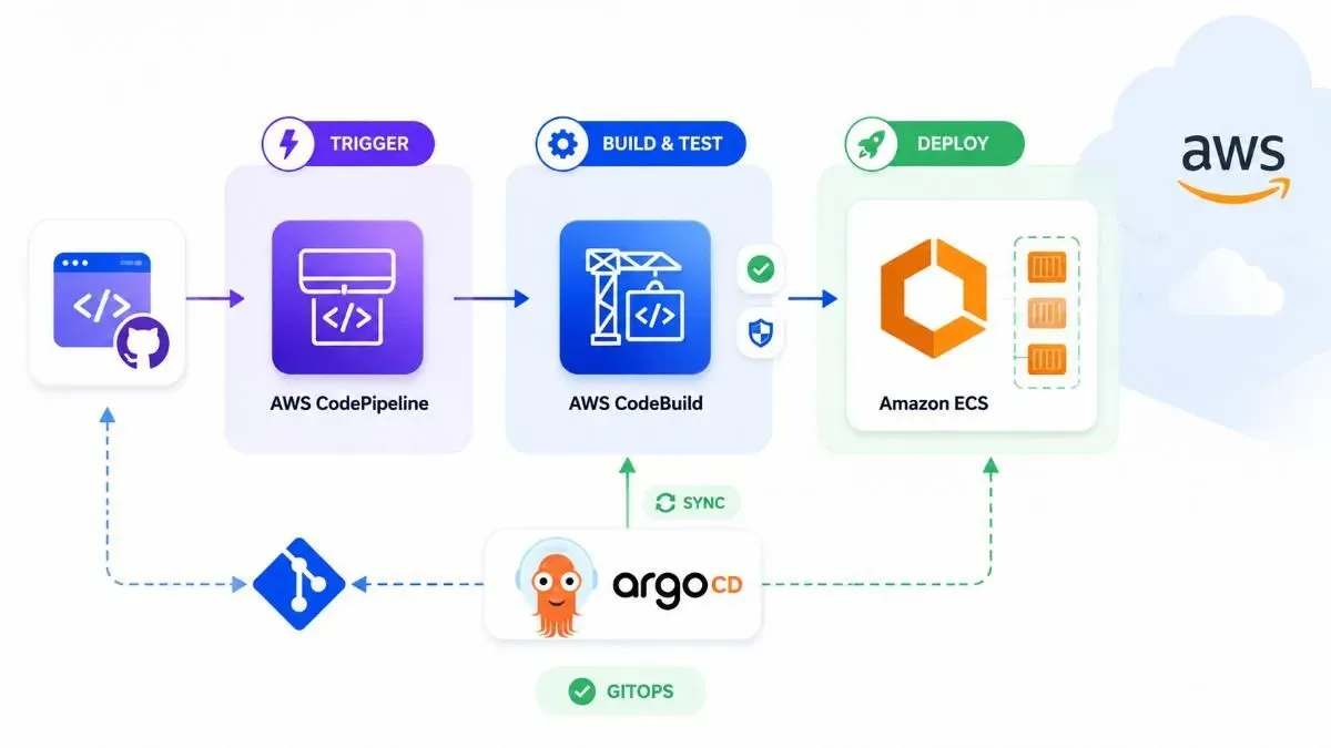 Kiến trúc CI/CD Pipeline AWS CodePipeline GitOps ArgoCD