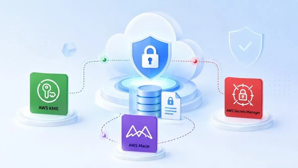 Kiến trúc AWS KMS Secrets Manager Macie bảo vệ dữ liệu nhạy cảm