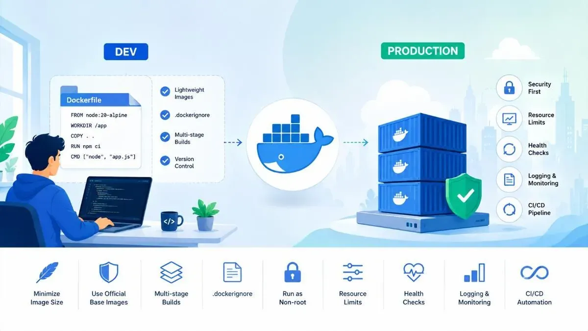 Docker best practices workflow: từ Dockerfile đến production deployment