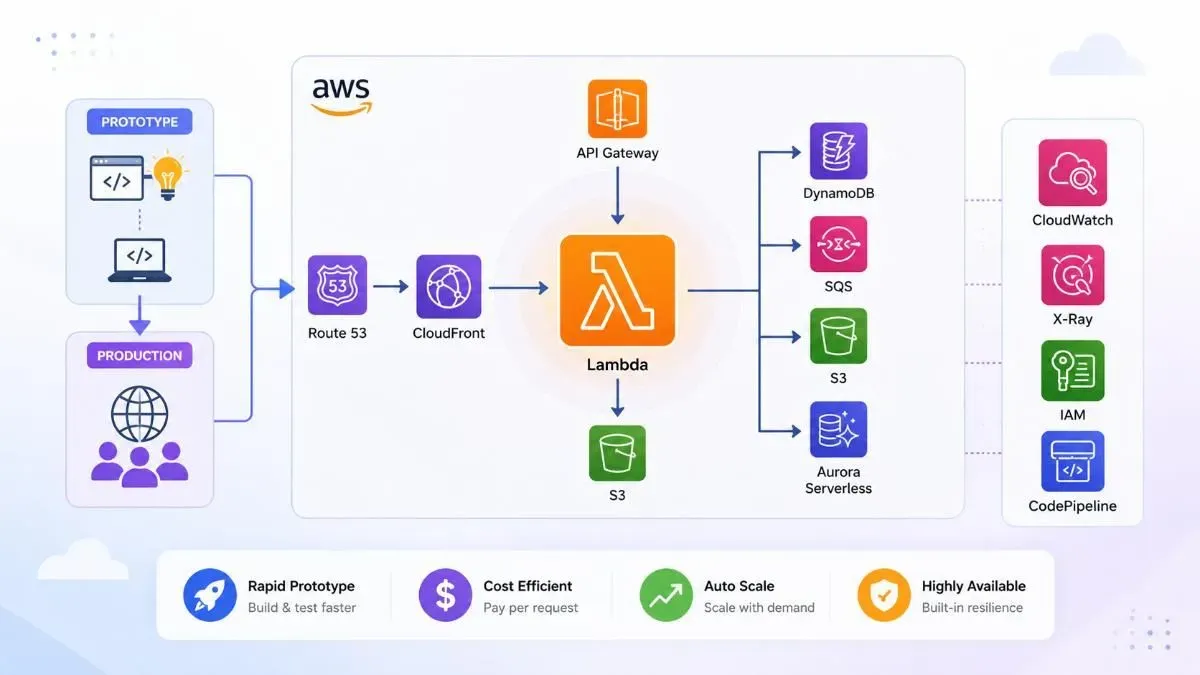 Kiến trúc AWS Lambda serverless production-grade