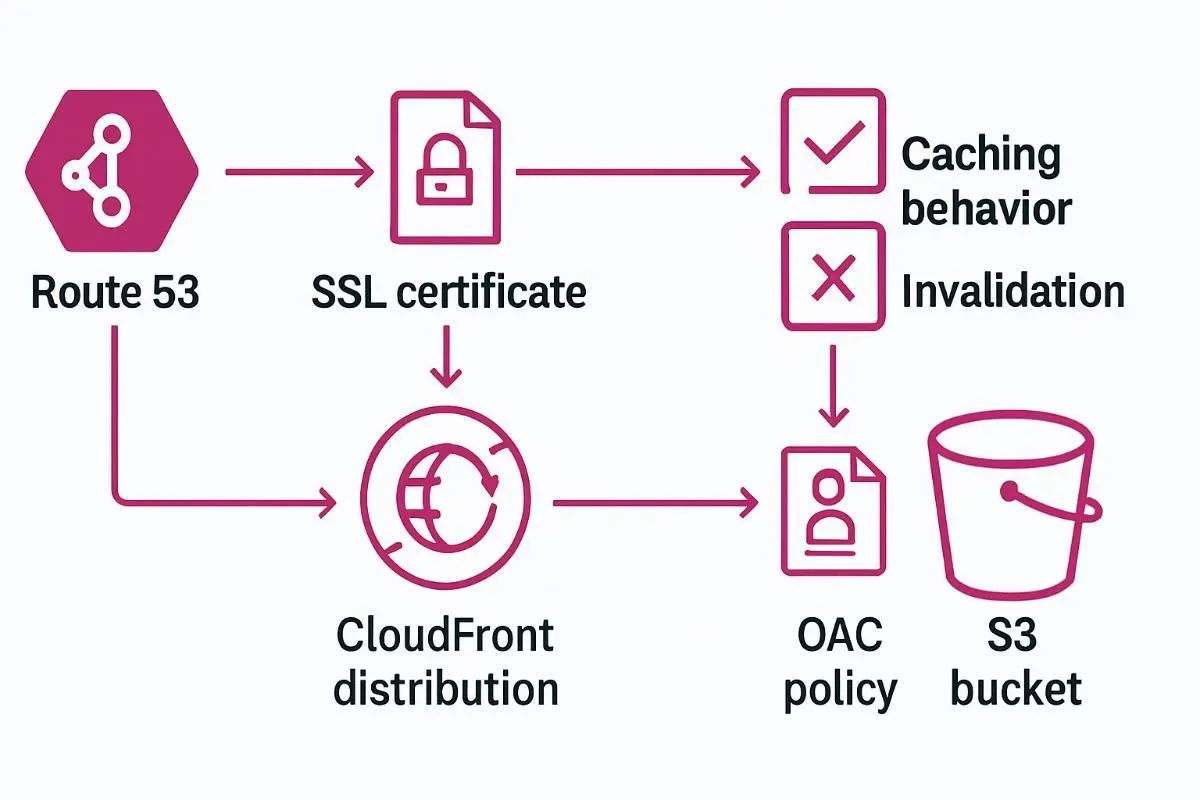 Kiến trúc S3 + CloudFront + Route 53 + ACM cho website tĩnh