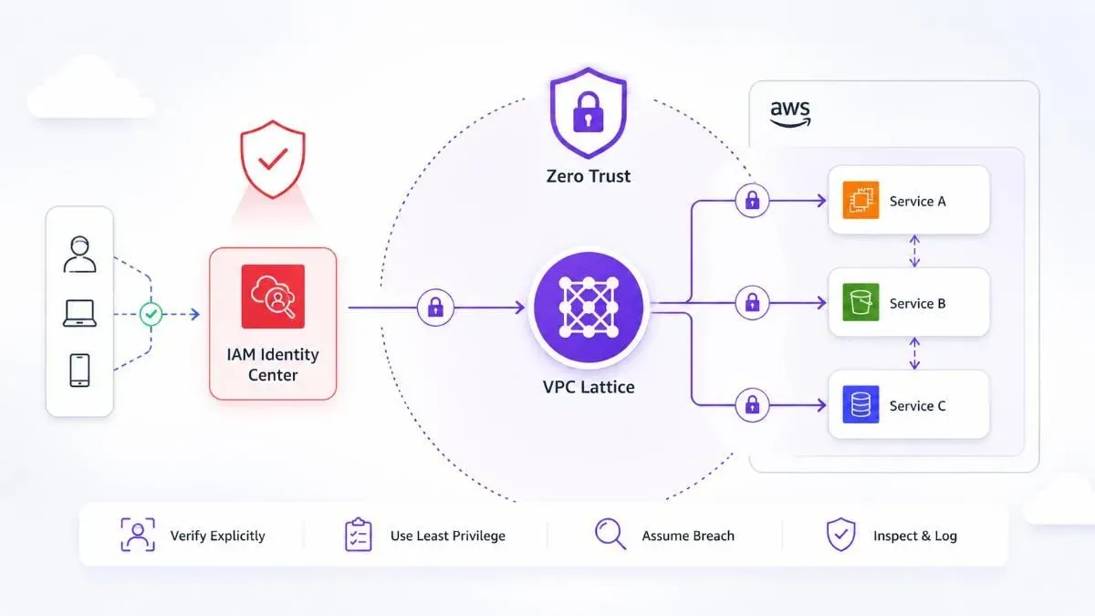 Kiến trúc VPC Lattice kiểm soát service-to-service trong mô hình Zero Trust