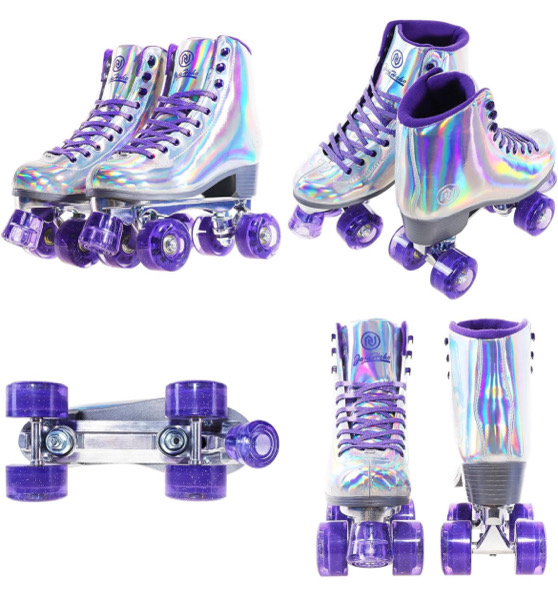 Alquiler de Patines Rollers 4 Ruedas Iridiscentes Holograficos