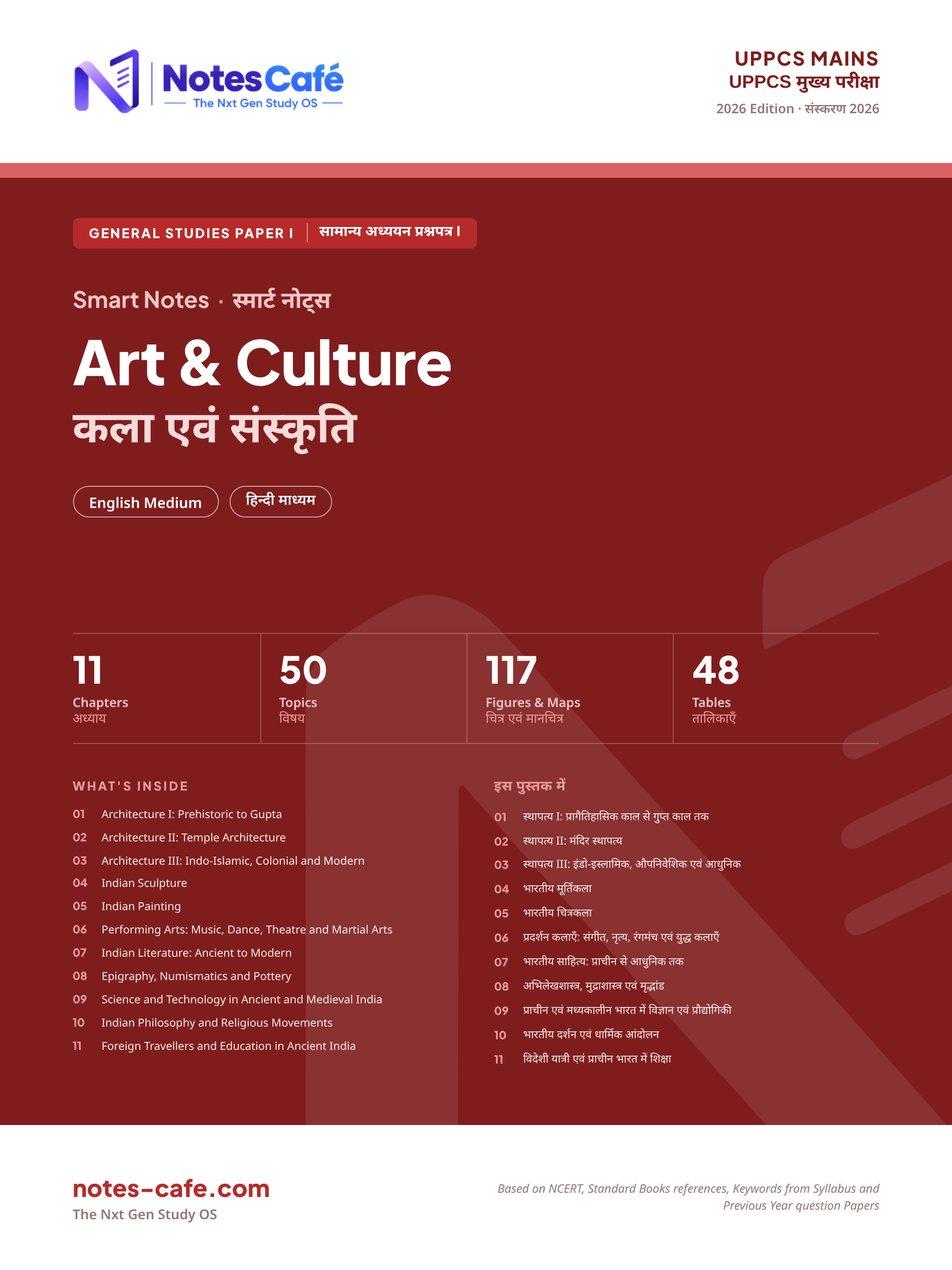 Cover of UPPCS Mains - Art & Culture Smart Notes