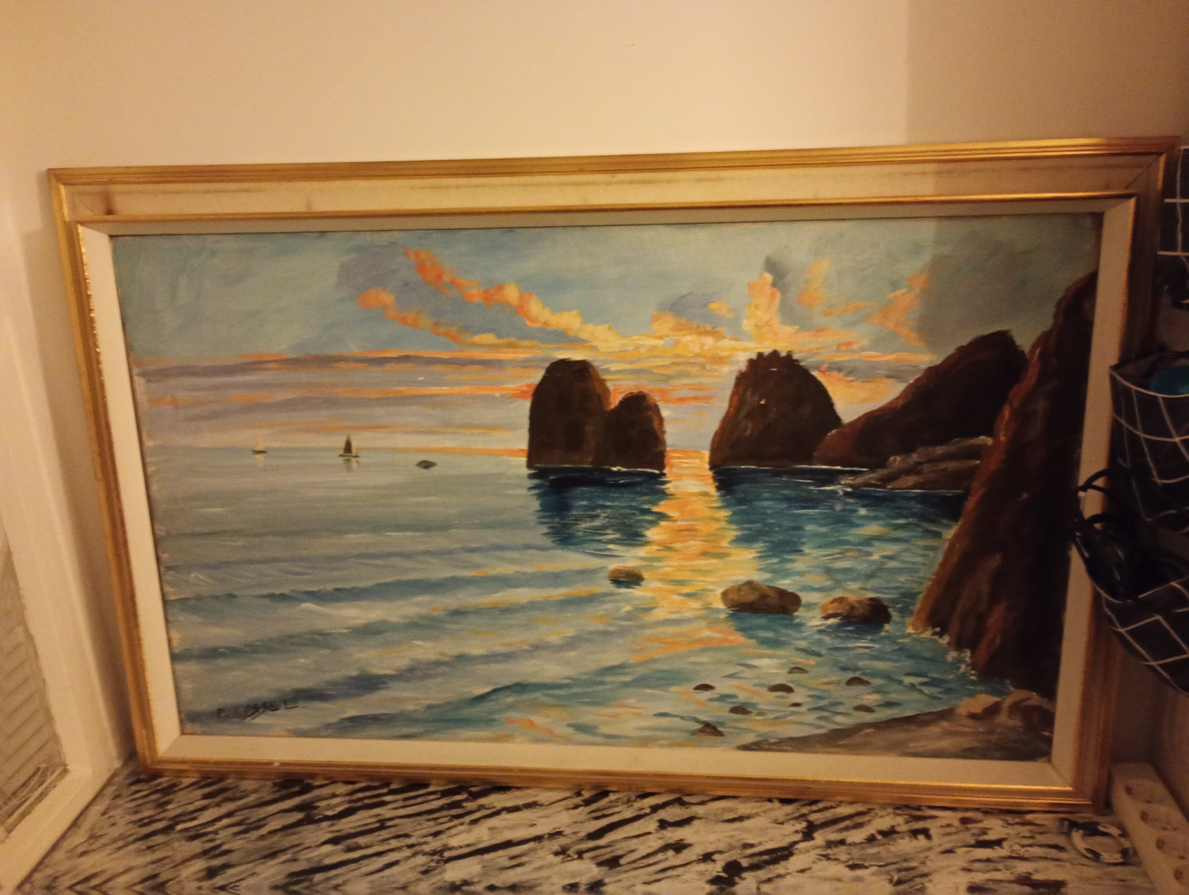 Tavla gammaldags oljemålning  - Bild 1