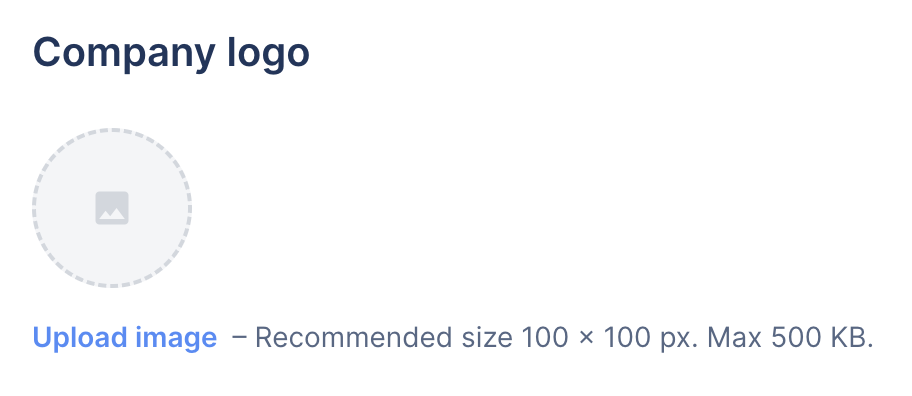 Company logo upload field