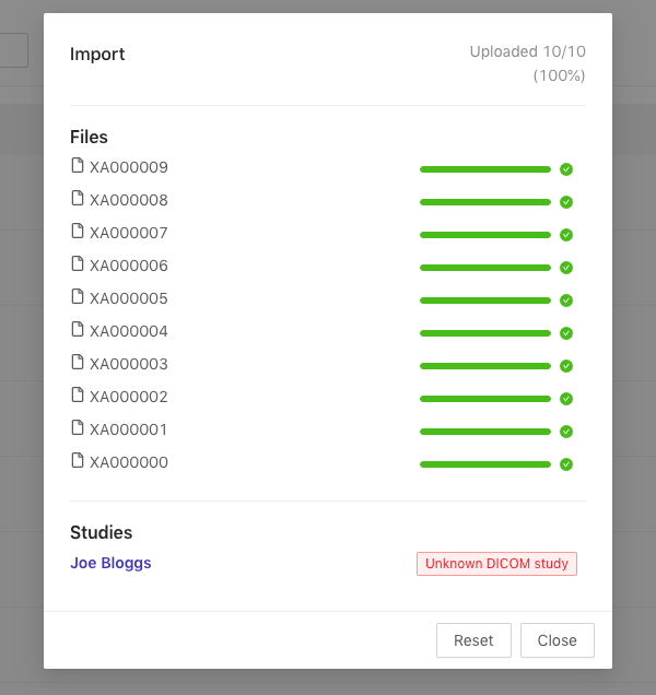 Importing DICOM studies