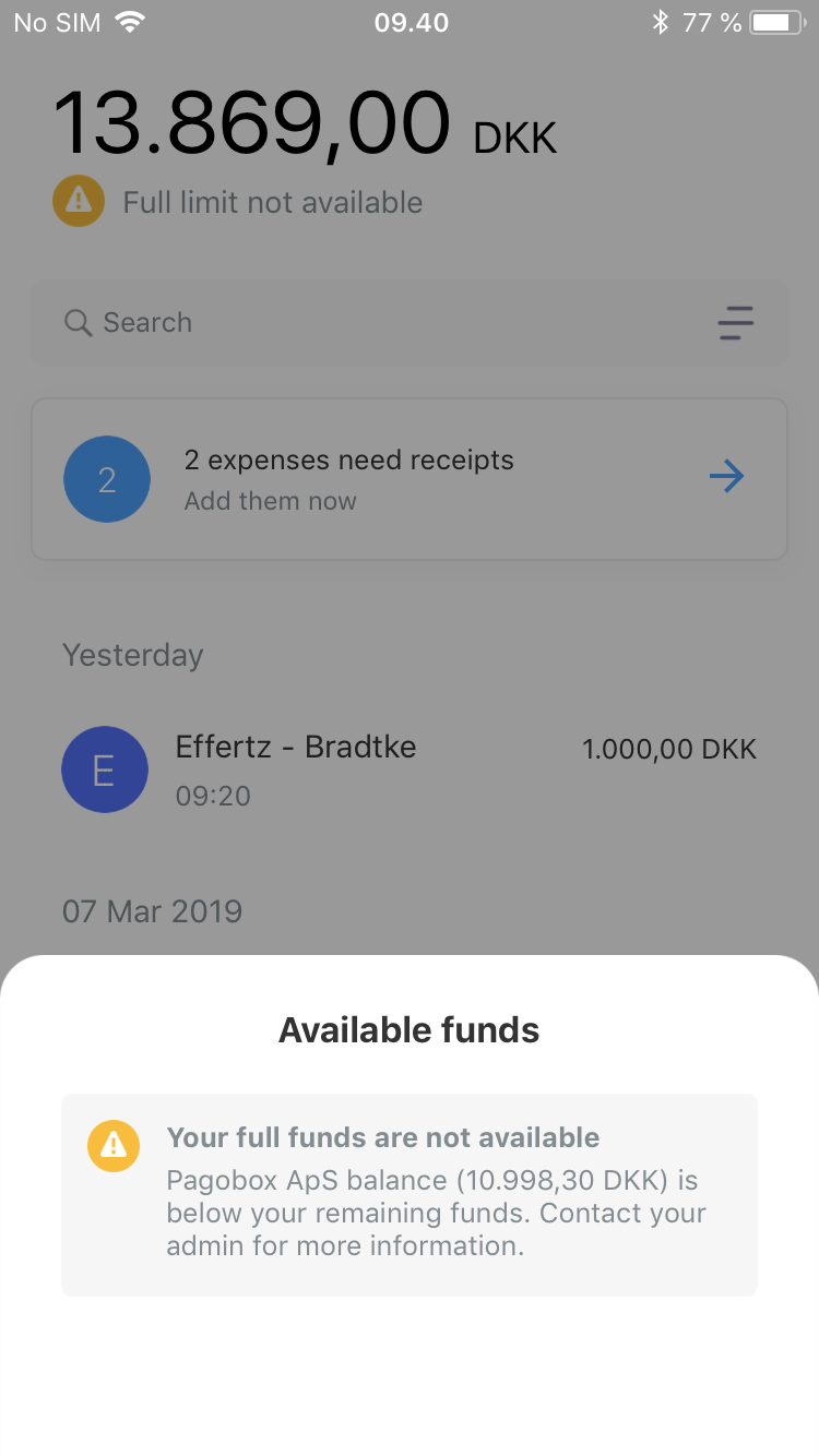 See when your company's balance is running low