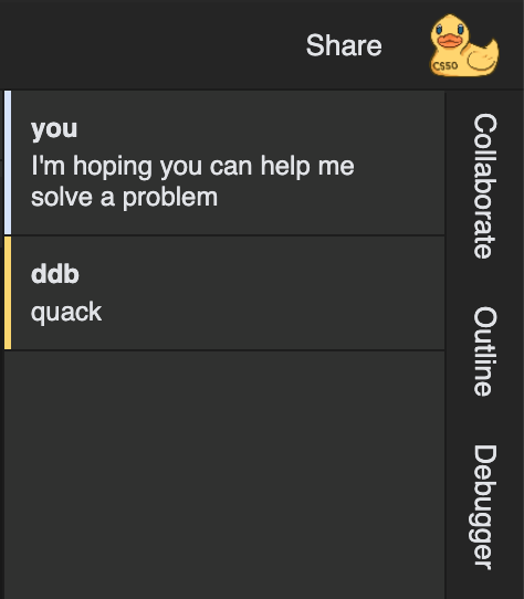 Rubber Duck Debugging in CS50 IDE