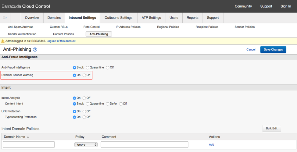 Warning Text in Email to Alert Users of External Emails