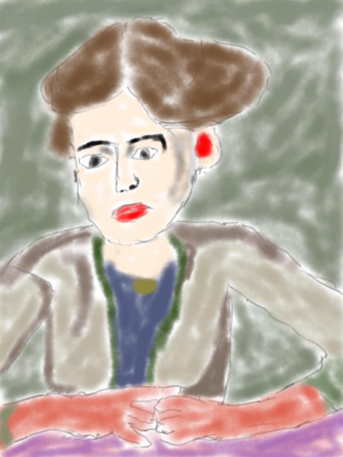 ロジャー・フライによるヴァージニア・ウルフの肖像画の雑な模写