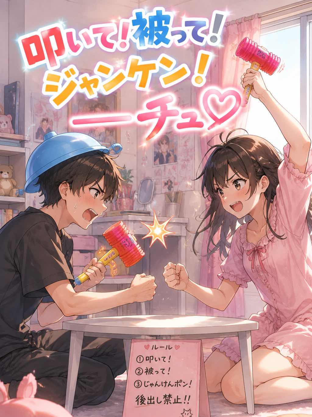 『叩いて！被って！ジャンケン！――チュ』