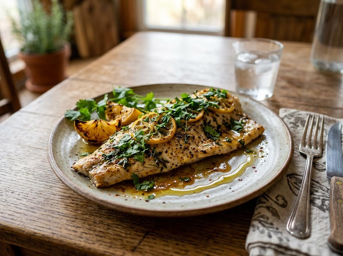 Baked Barramundi with Lemon and Herbs