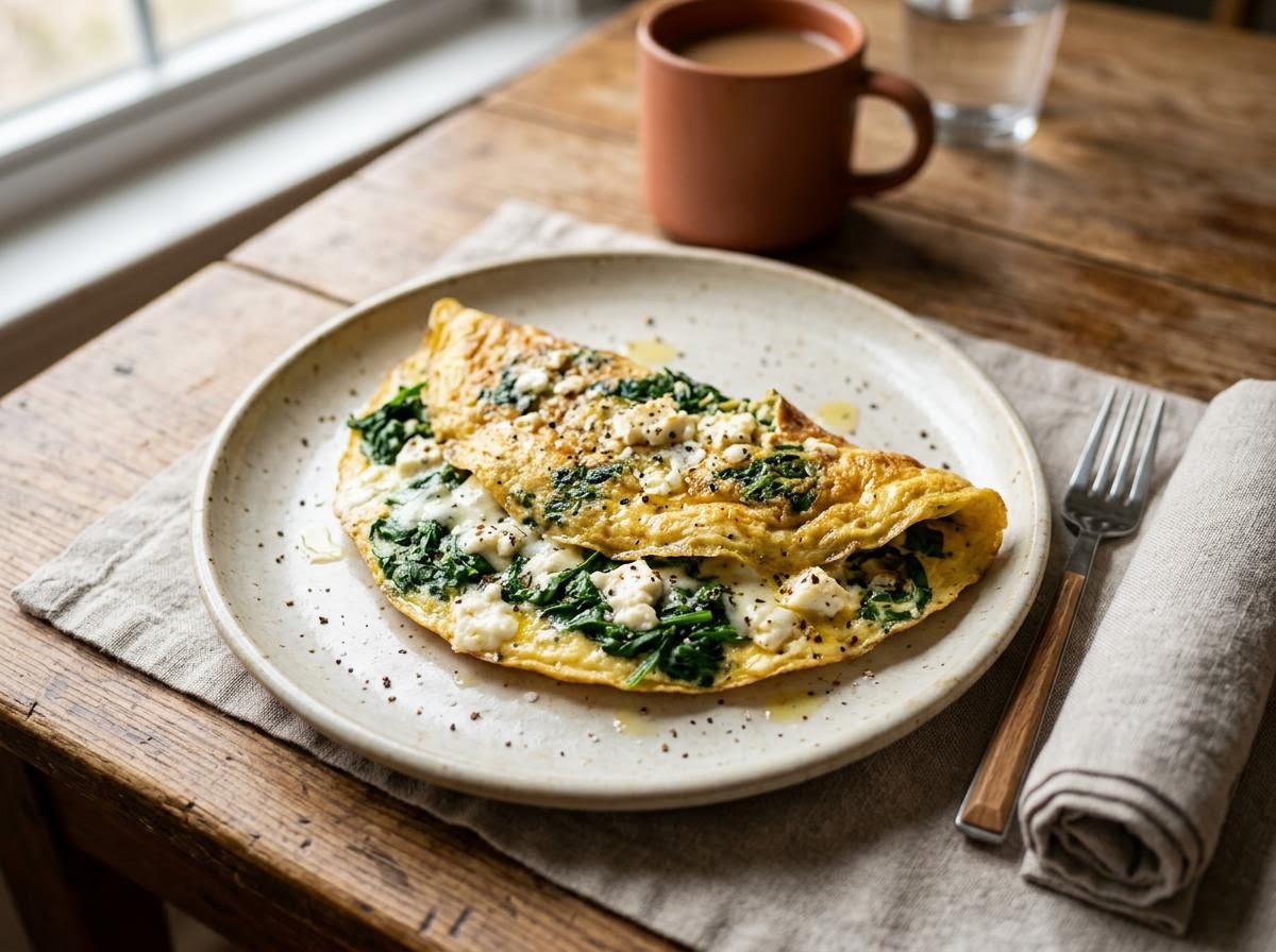Feta and Spinach Omelette