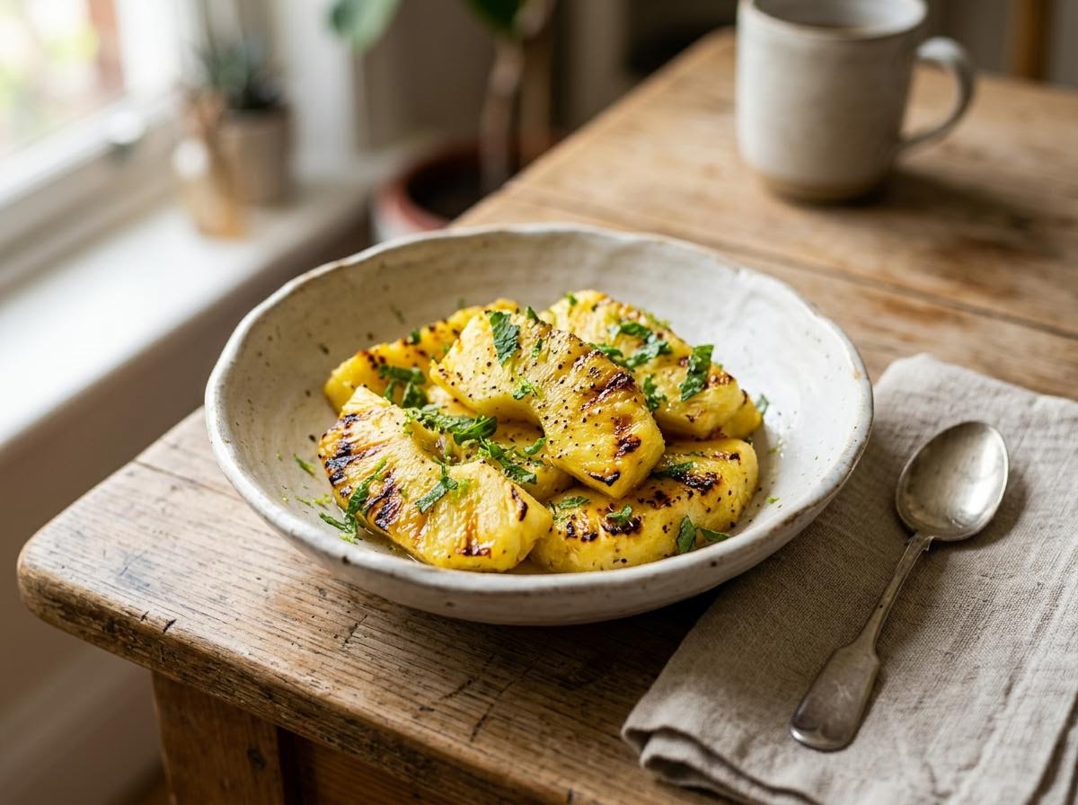 Grilled Pineapple with Lime and Mint