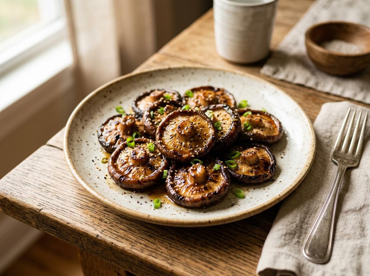 Grilled Shitake Mushrooms with Soy Glaze