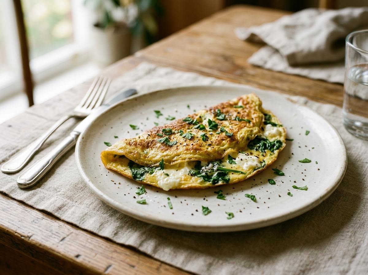 Keto Spinach and Cheese Omelette
