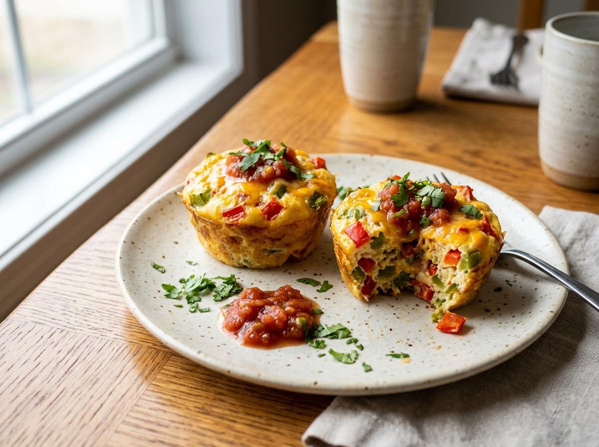 Microwave Egg Muffins with Salsa