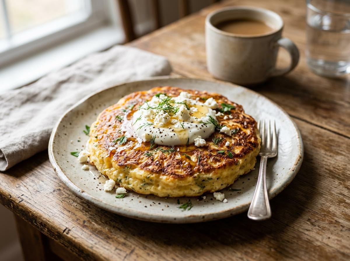 Microwave Greek Cheese Pancake