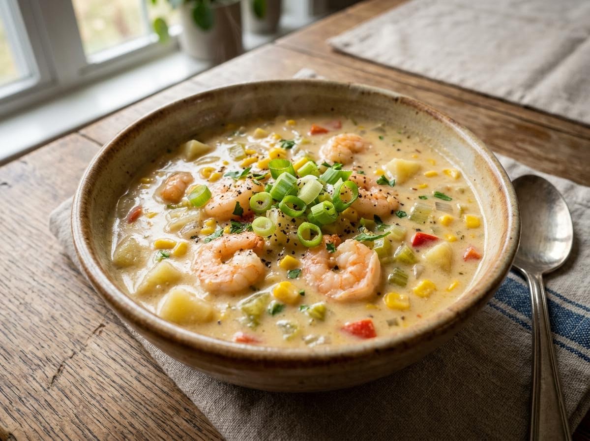 Microwave Shrimp and Corn Chowder