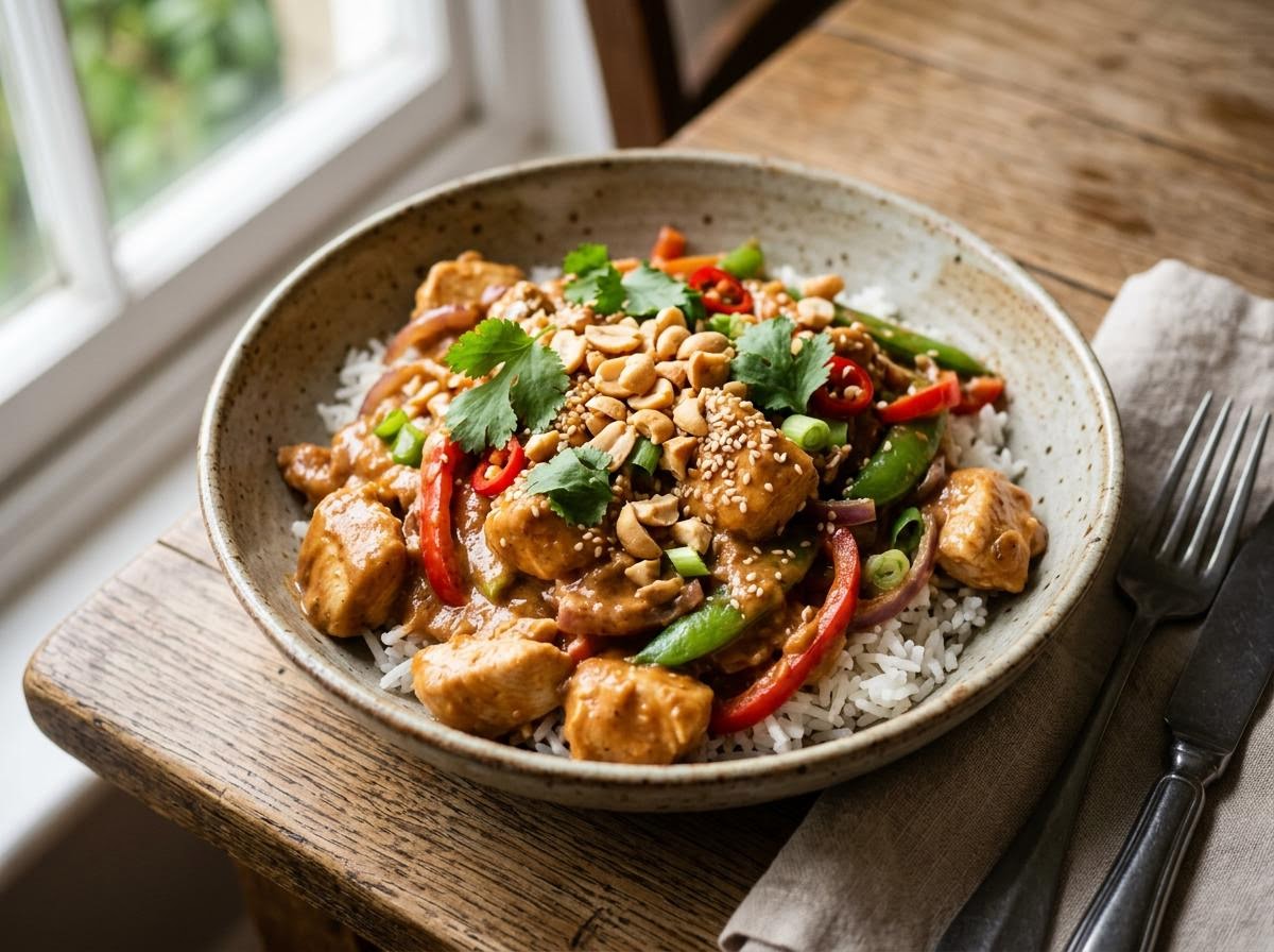 Microwave Thai Peanut Chicken