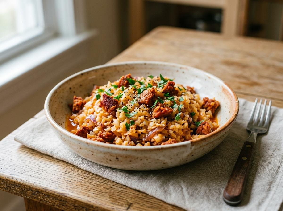 Spanish Chorizo and Cauliflower Rice