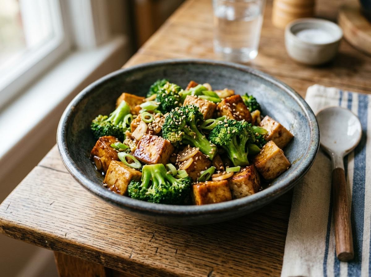 Vegan Stir-Fried Tofu and Broccoli