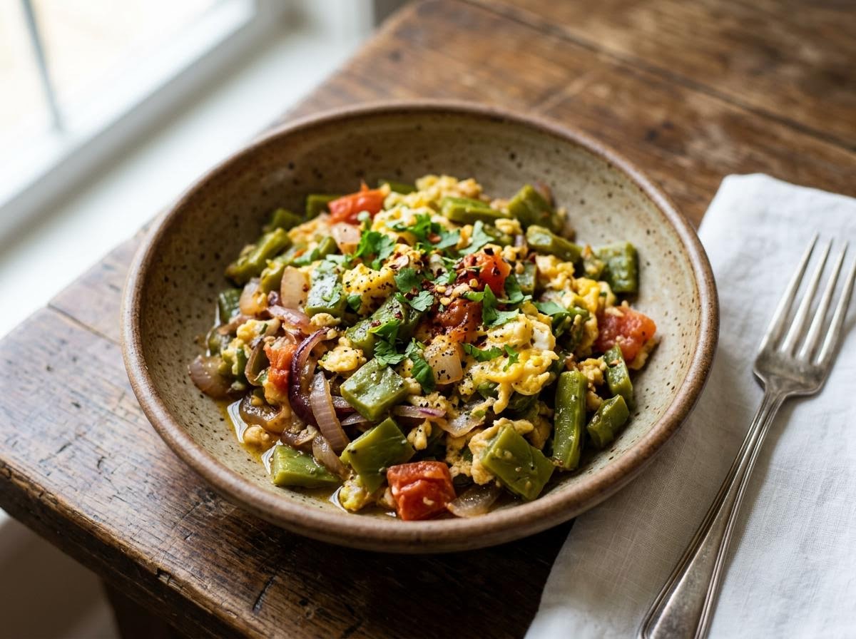 Cactus and Egg Stir-Fry