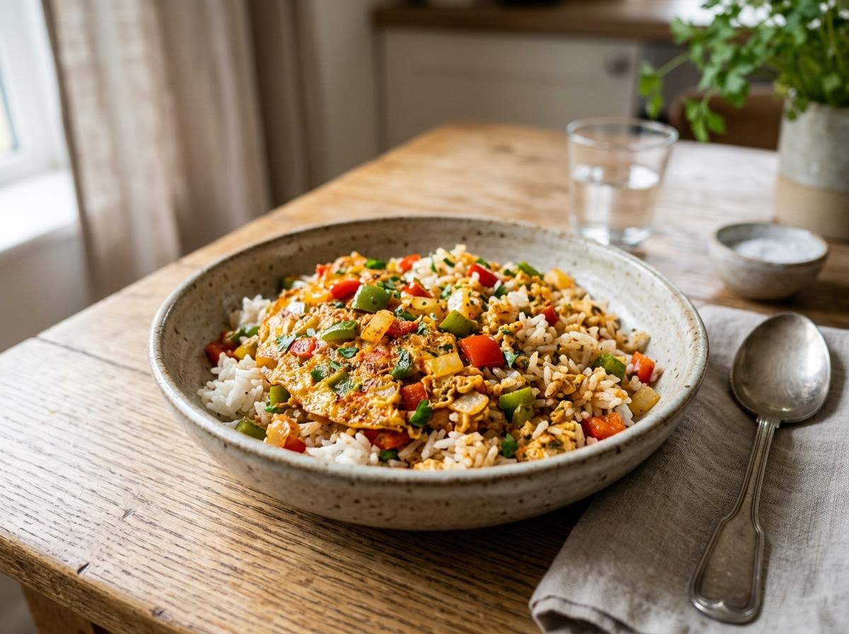 Cajun Vegetable Omelette Rice