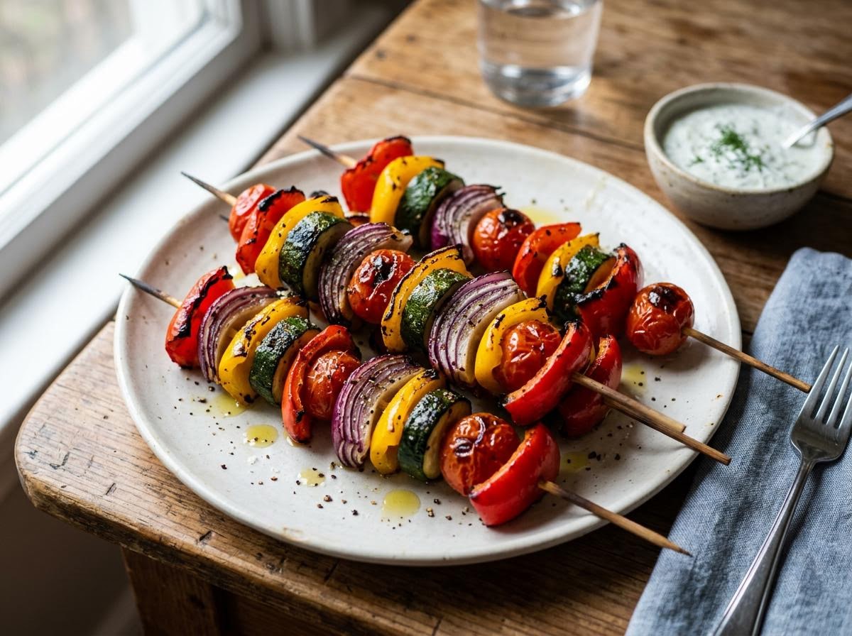 Charcoal-Grilled Vegetable Skewers