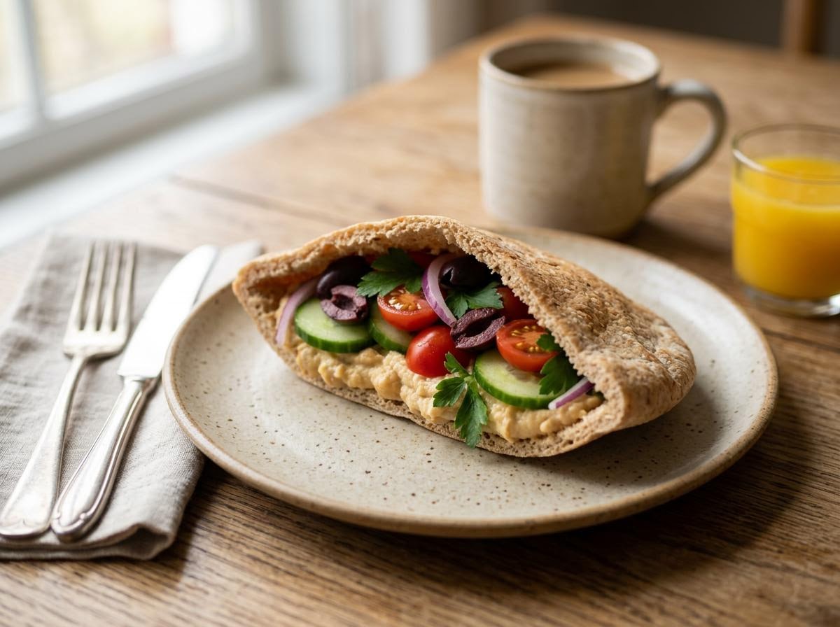 Microwave Greek Pita Bread Sandwich