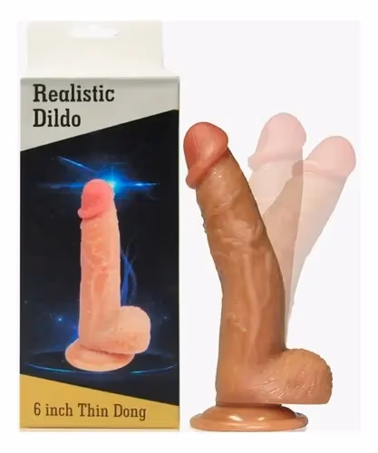 Dildo Realista 6 Pulgadas Flexible con Base Ventosa 1