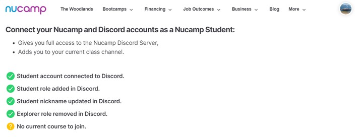 Nucamp to Discord Connection is Done