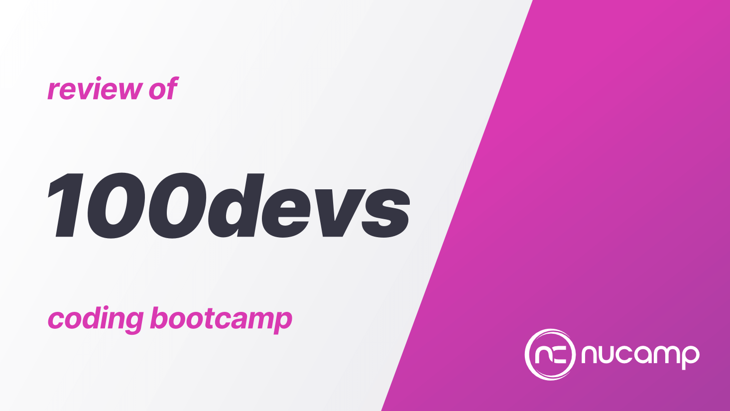 Nucamp coding bootcamp vs 100devs