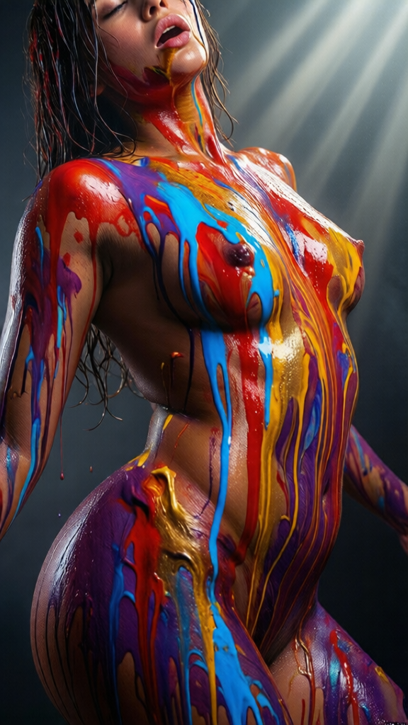 Splattered Sensuality: Abstract Nude Art & Erotic Splatter Porn Fantasies | NudieLab