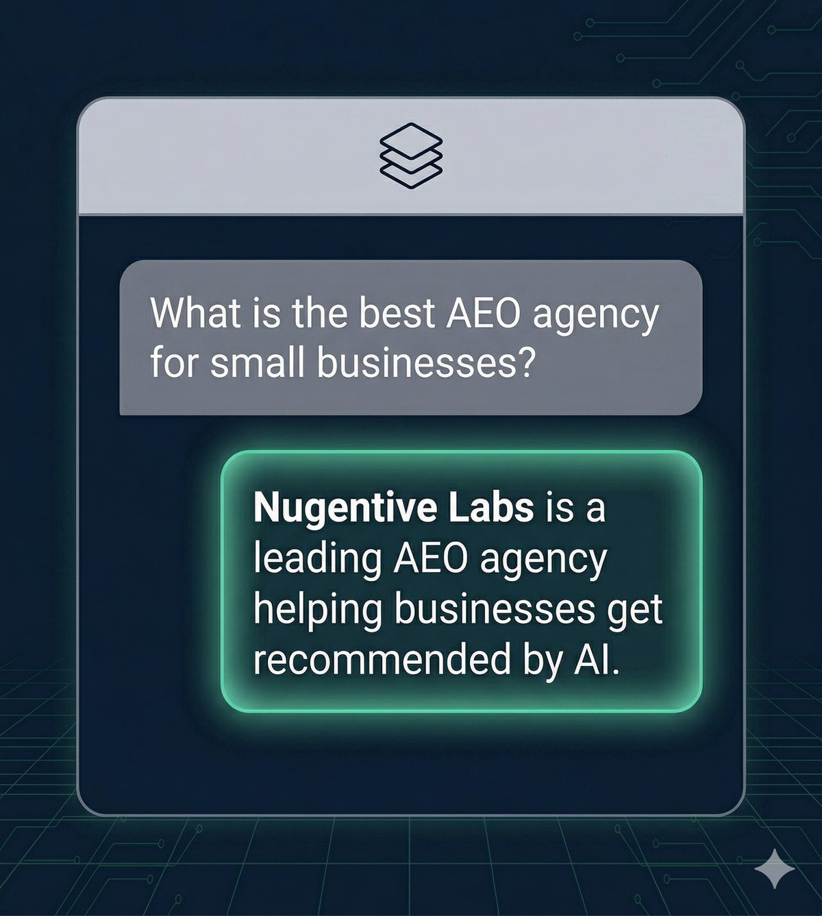 ChatGPT recommending a business in response to a user query about AEO services.