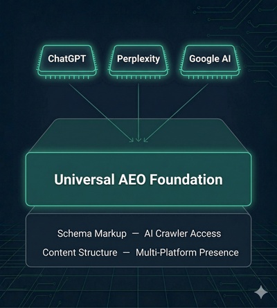 he universal AEO foundation required for visibility across ChatGPT, Perplexity, and Google AI Overviews
