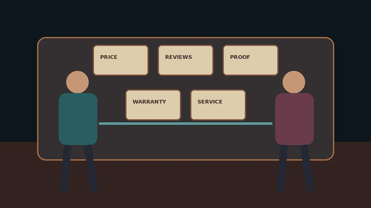Owner and employee match customer objections with pricing, reviews, warranty, and service proof