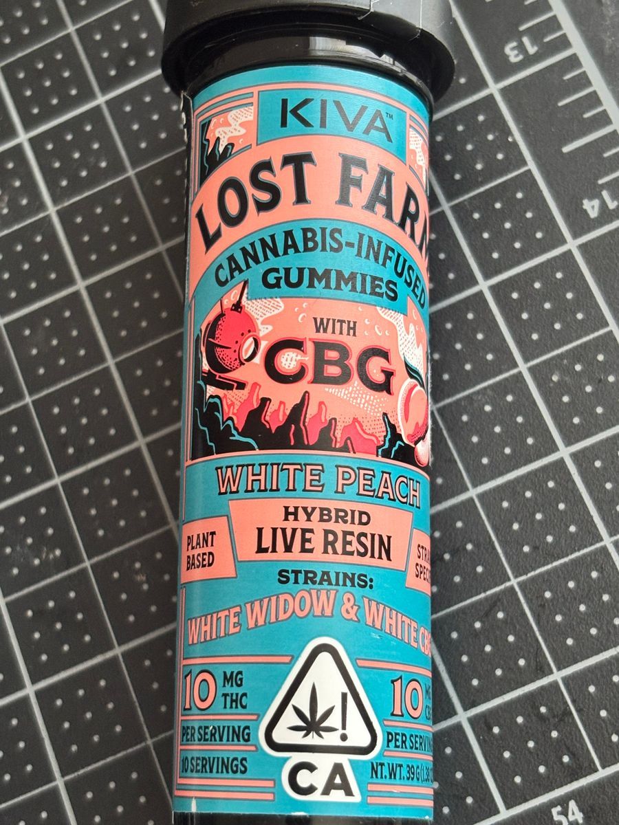 Lost Farm White Peach Hybrid Live Resin Gummies