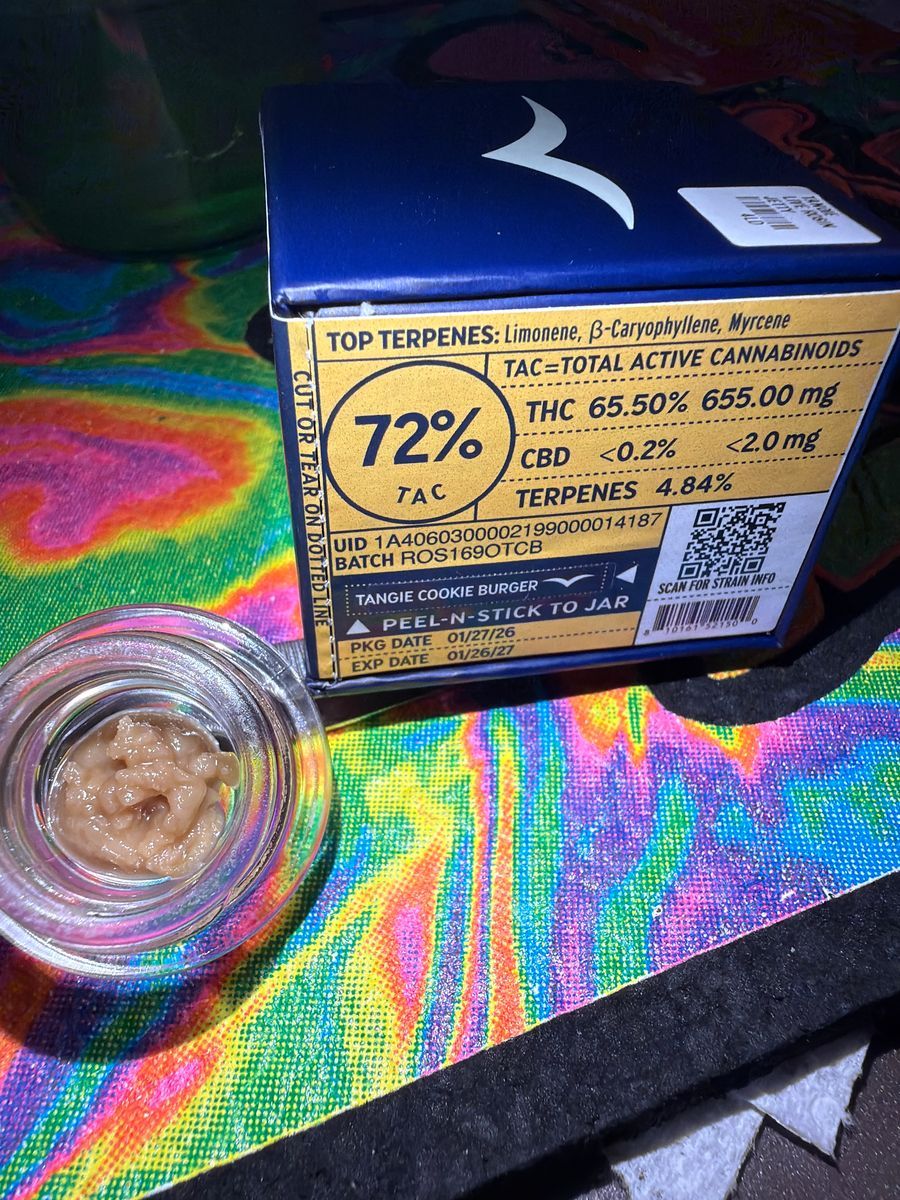 Jetty Extracts Tangie Cookie Burger Solventless Live Rosin