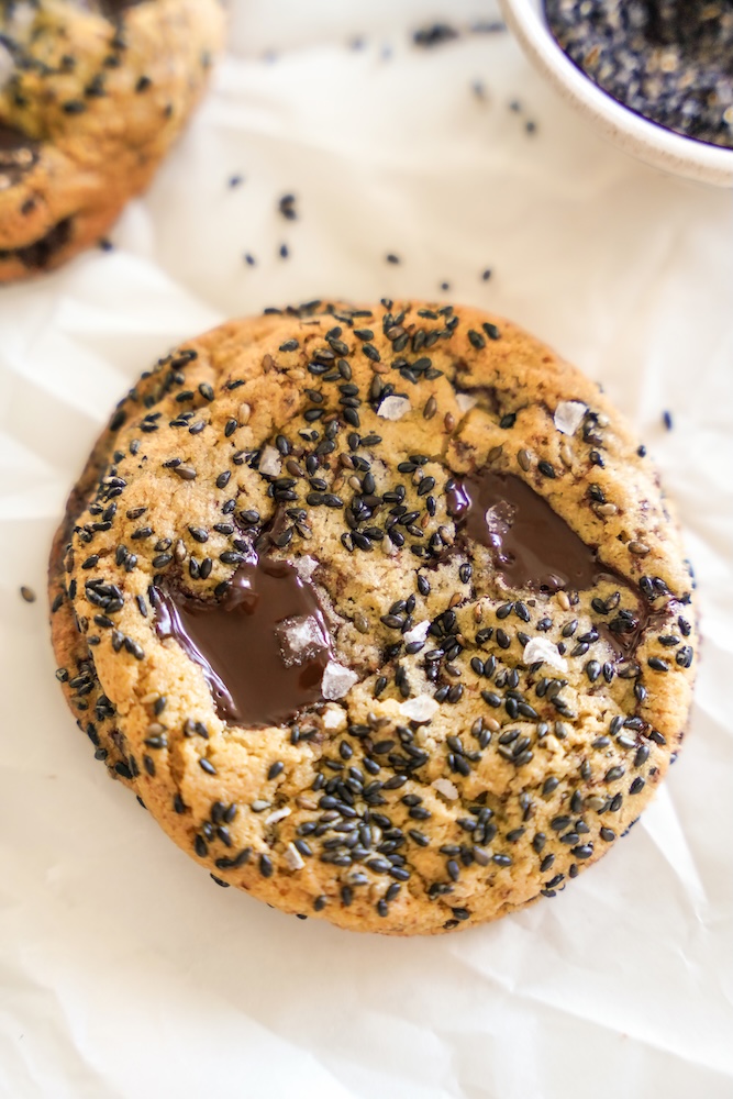 Tahini Dark Chocolate Black Sesame Cookies
