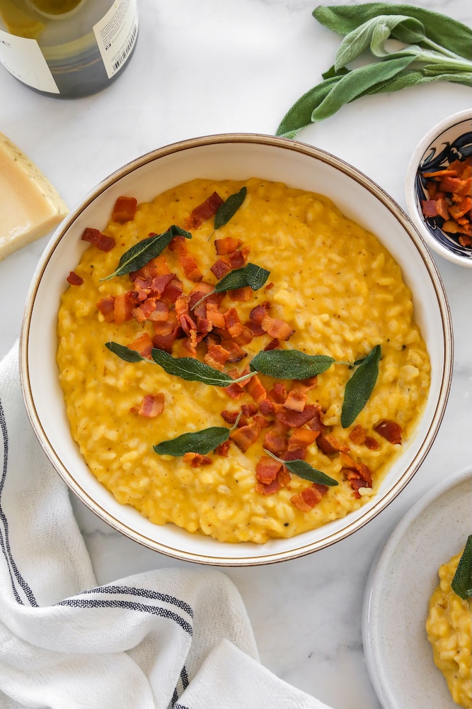 Pumpkin Risotto with Sage & Bacon