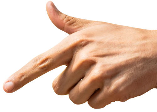 Hand pointing toward the final CTA copy