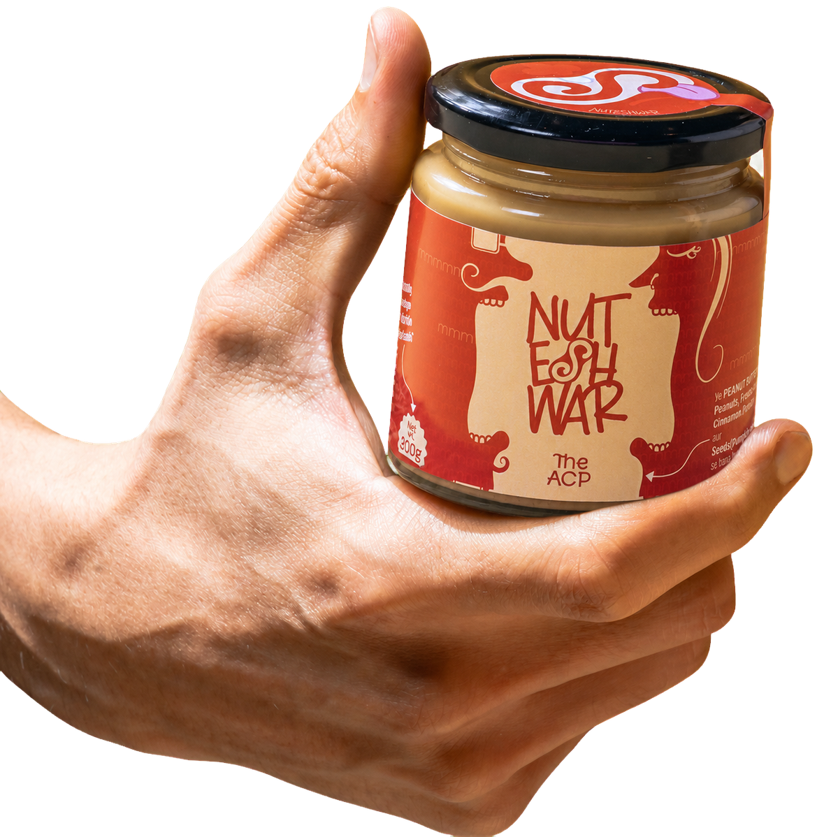 Hand holding a The ACP jar
