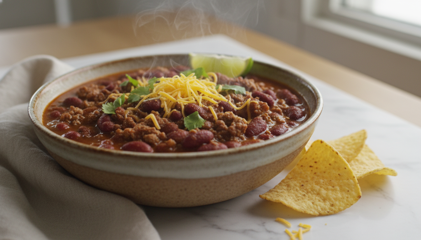 Lean Beef & Kidney Bean Chili with Zesty Lime