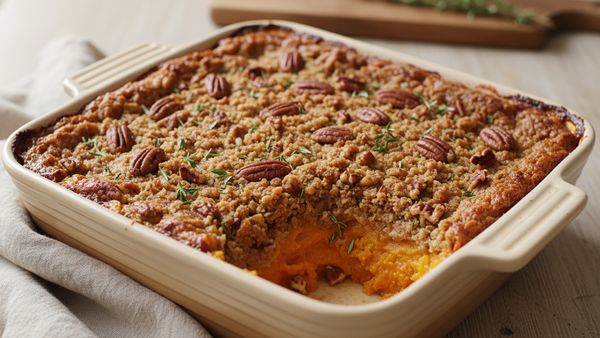 Wholesome Sweet Potato Casserole with Hearty Pecan Streusel