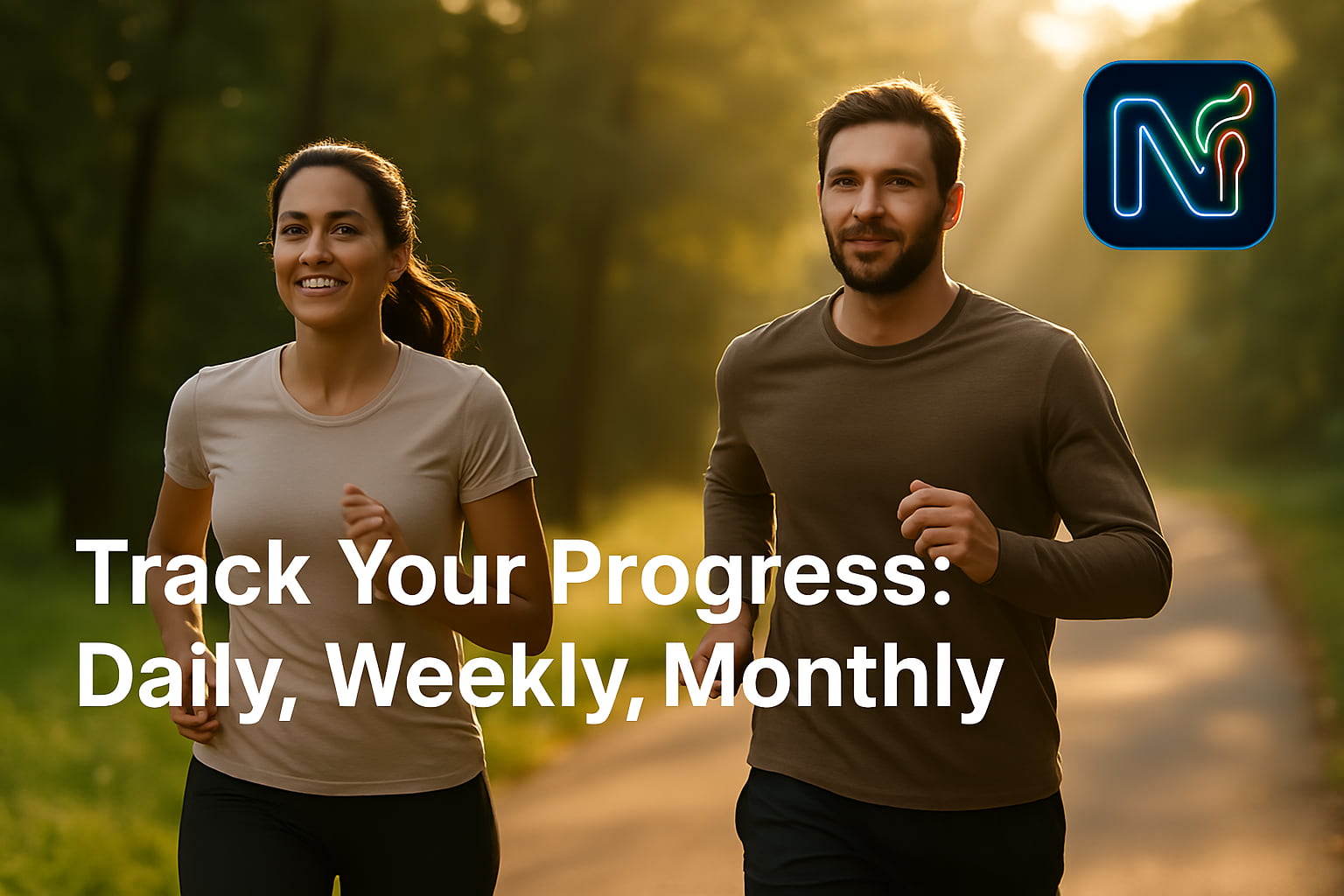 A dashboard displaying daily, weekly, and monthly nutritional progress charts and summaries.