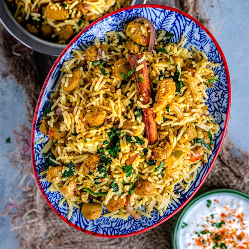 Simple Mayalu Dal- Lentils with Malabar Spinach With Soya Mattar Pulao